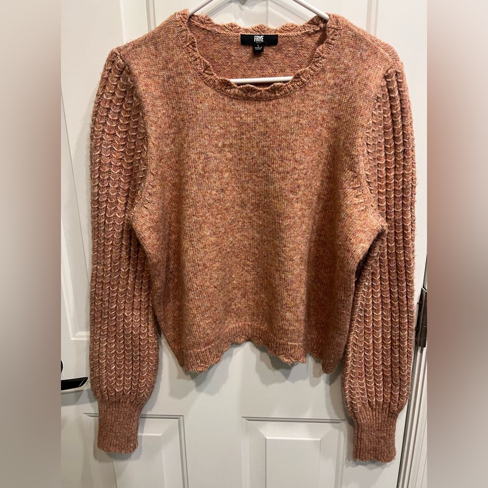 Frye Women's Textured Knit Sweater in Warm Rust